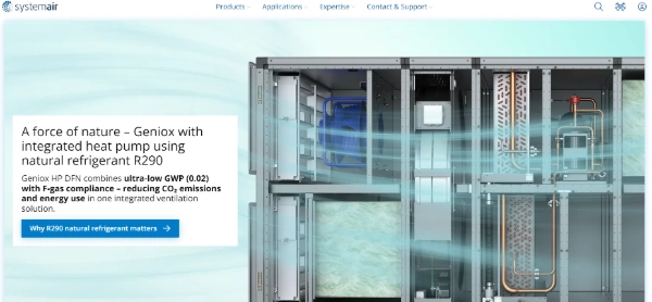 Image of Systemair Official Website Capture