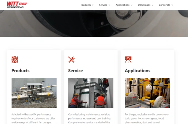 Screenshot of Meidinger AG official website