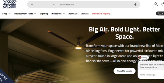 Maxx Air Official Website Screenshot
